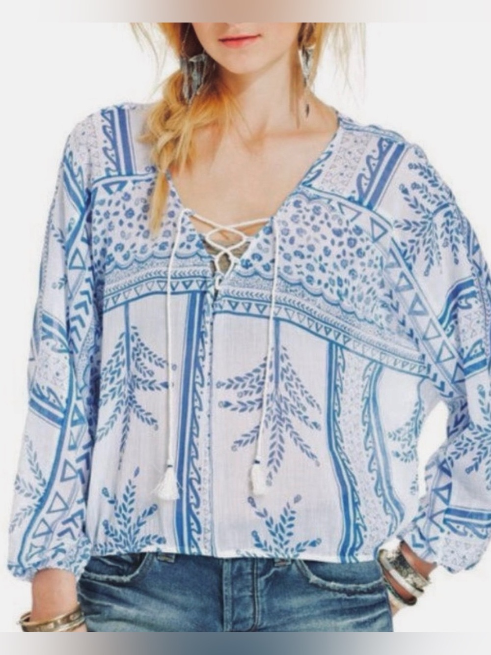 Free people Boho pheasant top -Size:M